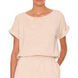 Dylan crinkle cotton short sleeve top szM